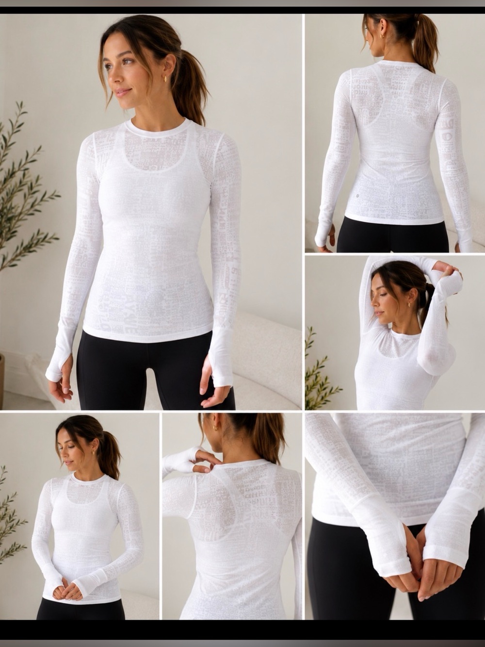 Lululemon Manifesto Long Sleeve White Thumbhole Tee Size 6 - Picture 6 of 14